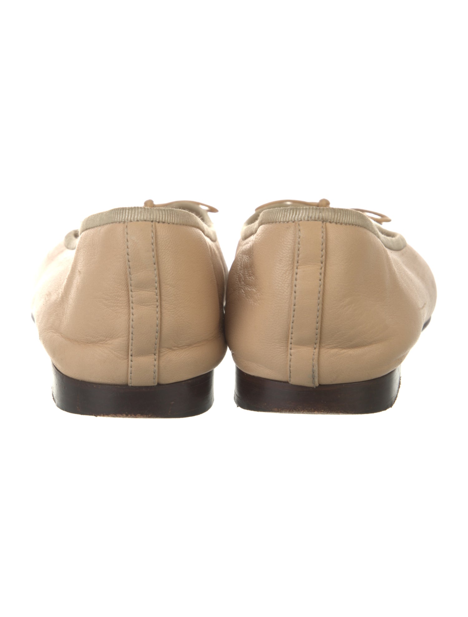 Chanel Interlocking CC Logo Leather Ballet Flats